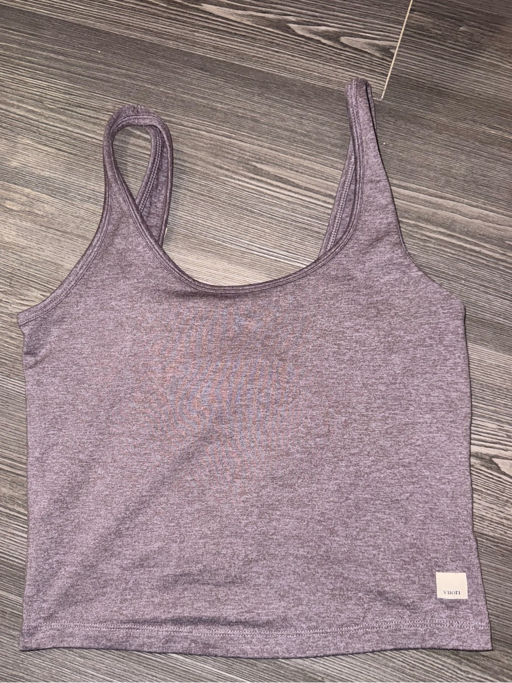Vuori Heathered Mauve Halo Performance Crop Tank size Small